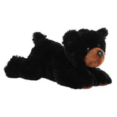 Plush black bear with soft fur and friendly face, ideal for snuggling and woodland play.